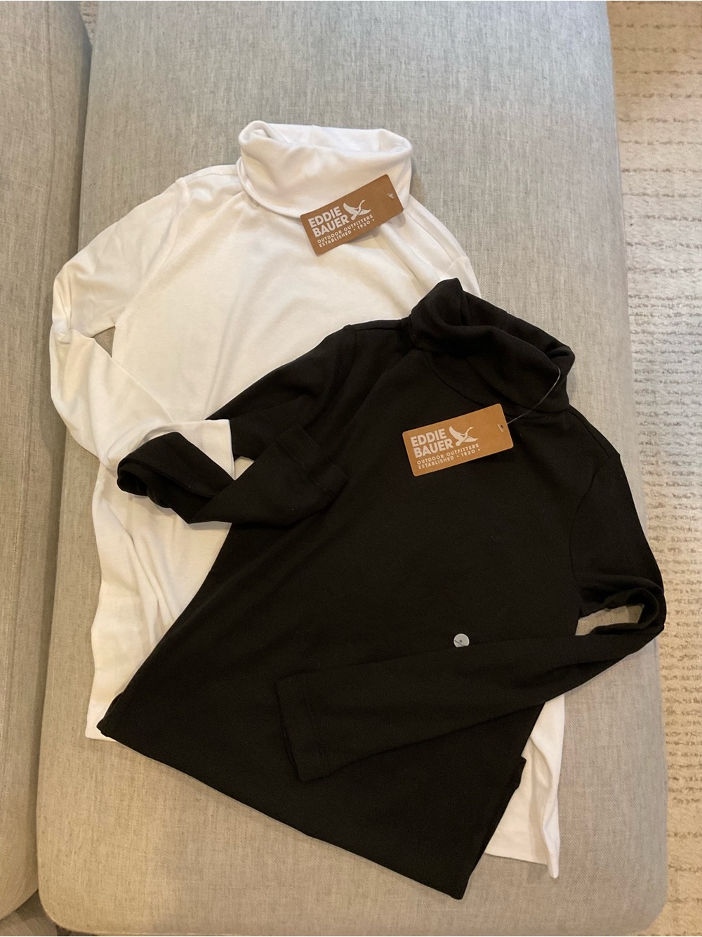 Eddie Bauer Turtleneck Tops - Black & White